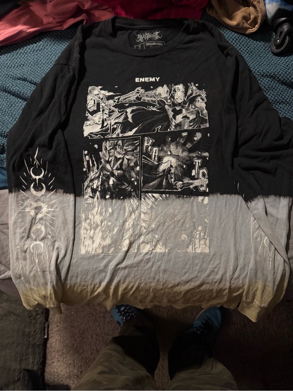 Brand of Sacrifice Band Black Gradient Long Sleeve Enemy Limited Shibori Shirt